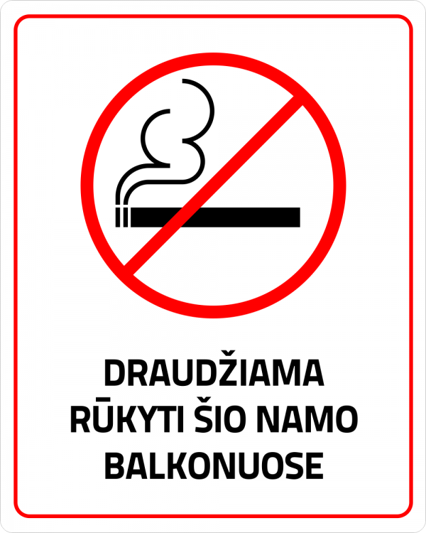 12 vnt. Lipdukų rinkinys "Draudžiama rūkyti šio namo balkonuose"